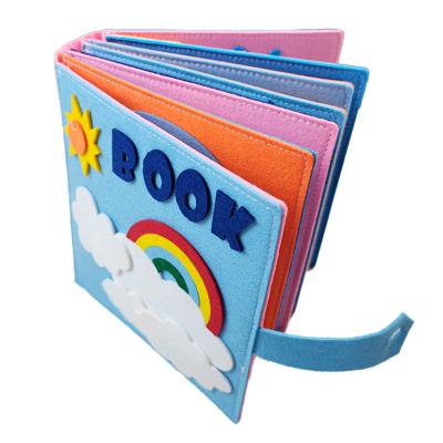 China Eductional Preschool Toys Baby Soft Activity Rainbow Books Made of Custom Busy Baby Felt Book Education Felt Books Farm for sale