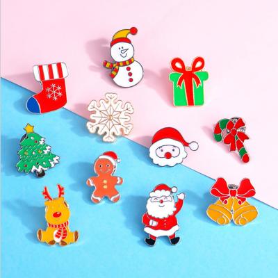 China Cute Fuzhou Personality Cartoon Christmas Series Badge Santa Oil Drop Badge Gift Pins Brooch for sale