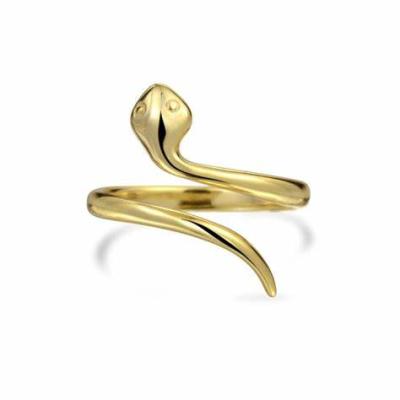 China Trendy Jewelry Maker Rings Custom Gold Plated Snake Ring Diamond Fashion Ring for sale