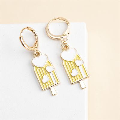 China BOHEMIA Creative Copper Alloy Enamel Charms Pendants Colorful Popsicle Earring Hook Earring for Women Simple Retro Popsicle Dangle Earrings for sale