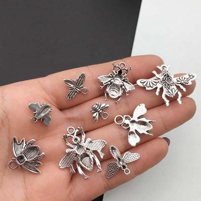 China FASHIONABLE Antique Silver Mixed Bees Shape Charms Combine Hanging Bracelet Necklace Pendants DIY Jewelry Making Accessory for sale