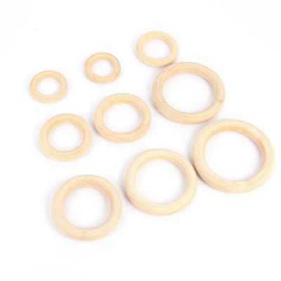 China Wooden Circle Ring Baby Wood Teething Ring Organic, Handmade Toy Wholesale Custom Diy Food Grade Soft Beech Wood Rings for sale