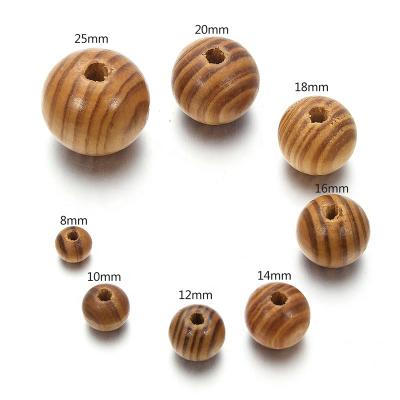 China Jewelry Bracelets 8~30mm Natural Pine Log Spacer Wood Loose Beads Wholesale Handmade Unfinished For Bracelet Necklace DIY Jewelry Making for sale