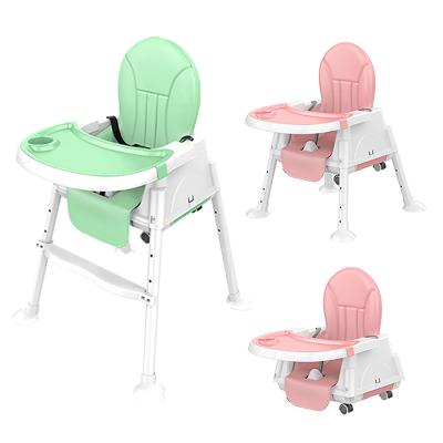 China Modern umpire chair baby feeding with four sheels and three point safety belt China safeties 3 IN 1 multifuction highchair for baby for sale