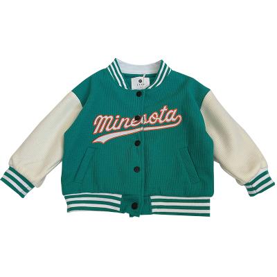 China 2021 High Sales Leisure Sports Style Baseball Kids Breathable Jackets With Alphabet for sale