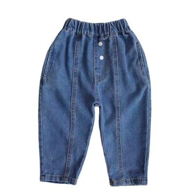 China Autumn New Girls Button Breathable Jeans for sale