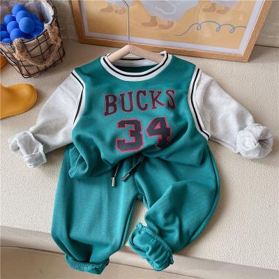 China Chinese style boys autumn sportswear set 2021 version Korean foreign fashion casual two-piece set for sale