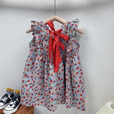 China 2021 summer new Korean series fresh Korean version of the fashion princess baby flower sundress Chinese style little girls' dress for sale