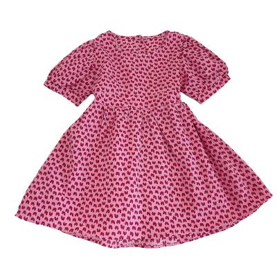 China 2021 Sleeve Love Summer Girls Summer New Washable Baby's Short Dress for sale