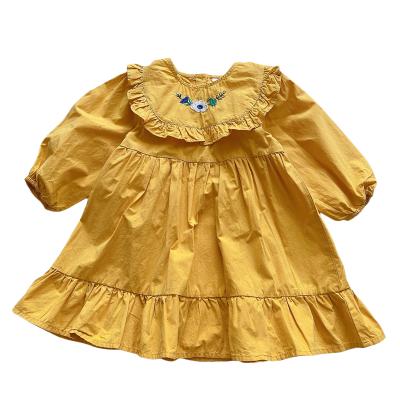 China Korean children's clothing washable 2021 autumn new children's return to work princess skirt girls Korean dress pure cotton embroidery for sale