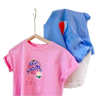 China 2021 Korean Cartoon Short Sleeve T-Shirt Breathable For Boys And Girls for sale