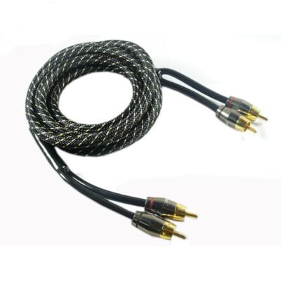 China Cable de cobre OFC de plata de 1 pie doble cable de audio de automóvil blindado interconectado con chaqueta de PVC en venta