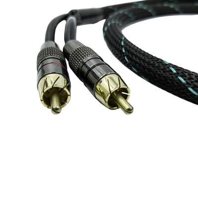 Chine Un câble RCA de type mâle à mâle 2 avec manche extensible tressée en nylon de 9,5 mm de diamètre extérieur à vendre