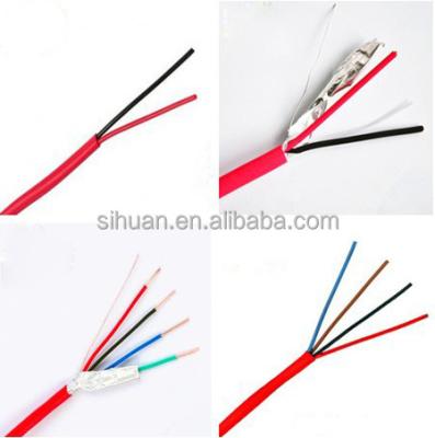 China Tinned CCA 18 AWG 2/C Solid FPLR Fire Alarm Cable 1000 Ft Red Copper Conductor Shielding for sale