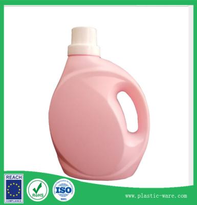 China PE 2 L Laundry detergent bottles in pink blue green color treatment pump for sale