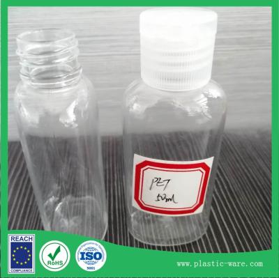 China 50ml oblate plastic bottle in clear PET material flat Flip the bottles for sale