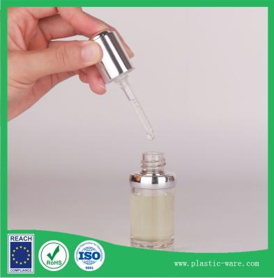 China Plastic PET essence dropper bottle 20/30ml emulsion essence oil drop bottle for sale