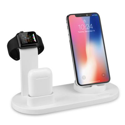 China 2020 Newest Amazing Wireless Fast Charger 4 In 1 Micro Usb Type-c Lightning Wireless Charger Base Stand For Iphone Samsung Airpod Iwatch Charger for sale