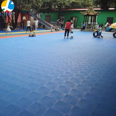 China 100% New High Quality Eco-friendly PP Anti-slip Plastic Interlocking Outdoor Flooring Playground/Kindergarten/School Sports Yard Tiles for sale