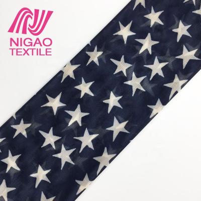 China Custom stretch fashion design star pattern fabric polyester spandex fabric printing for apparel bikini for sale