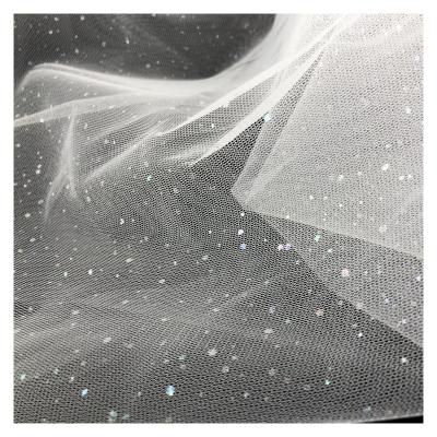 China Elegant Style Tear-resistant Crystal Net Tulle Fabric Customized French Lace Fabric For Christmas Decoration Wedding Dress for sale