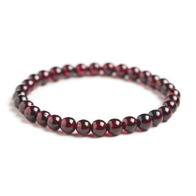 China FASHIONABLE 1A 6mm Garnet Bracelet Men's and Women's Natural Calm Meditation Bracelet Simple Bracelet Yoga Chakra DIY for sale