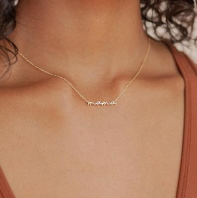 China SHAPE Delicate Mum Necklace 14K Gold Plated Stainless Steel Minimalist Mum Necklace is the perfect gift for mum for sale