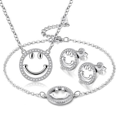 China Brass Smile Face Set Beautiful Smile Bracelet Girl Jewelry Set for sale