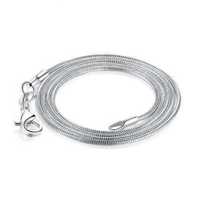 China CLASSIC Wholesale Silver Snake Chain Necklace 1.2mm 2mm Wedding Party 1.2mm Inch Snake Chains Necklace 10-30 for sale