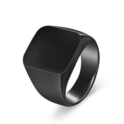 China Stainless Steel Men's Ring Atmospheric Smooth Square Stainless Steel Rings for sale