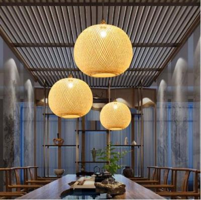 China Handmade Japanese Style Chinese Style Rattan Pendant Lamp Chandeliers E27 1/2Pcs Pendant Light For Home Living Room Ceiling Hanging Leak for sale