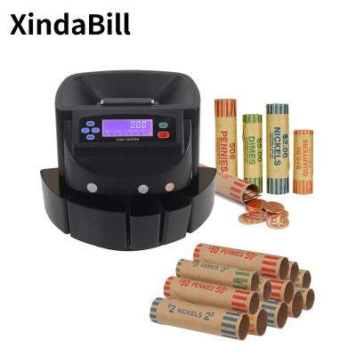 China Banks Counting Coin Counters Sorters Machine USD Money Counting Professional Automatic Coin Sorter Wrapping Roller With LCD Display for sale