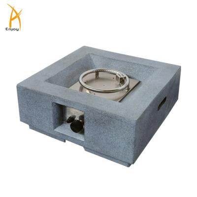 China Stocked Fire Table Garden Gas Fire Pit Concrete Square Smokeless Fire Pit for sale