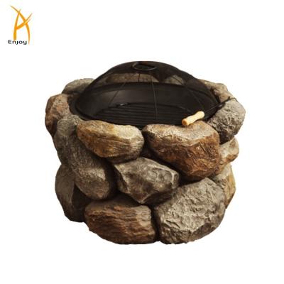 China Stocked Hot Sales Fake Stone Fire Pit Stone Wood Fire Pit Wood Burning Pit for sale