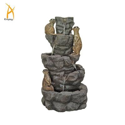 China Outdoor Art Decor Decorative Water Fountains Solar Power Resin Fountain for sale