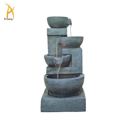 China Traditional Hot Sales 4 Tier Garden Decorative Resin Water Fountain for sale