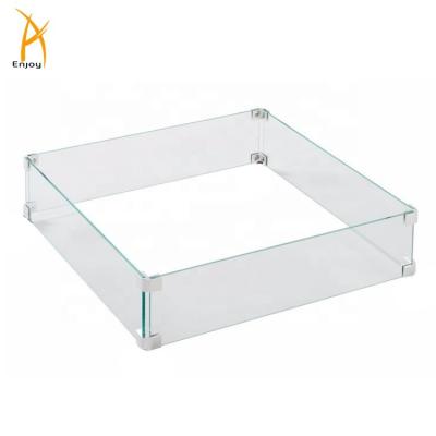 China Square Wind Stored Glass Guard For Gas Fire Pit for sale