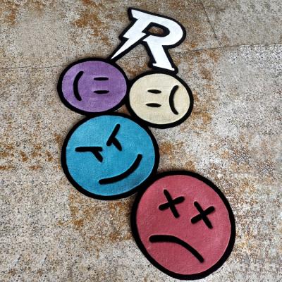 China Stain Resistant Latest Smiley Face Image Rugs Different Shapes Carpet Die Cut Area Rug for sale