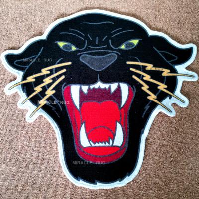 China Tiger Head Design Carpets Popular Decoration Area Anti-Slip Custom Animal Door Mats Covers for sale