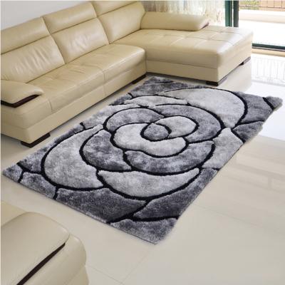 China Shaggy Design 3D Microfiber Loop Pile Polyester Washable Living Room Area Rugs And Rugs for sale