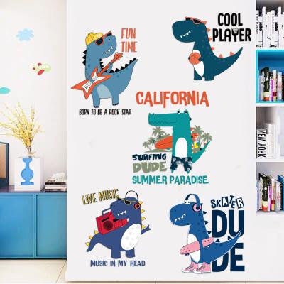 China Recycled And Easy To Use Cartoon Dinosaurs Home Decoration Wall Sticker For Living Room Bedroom Sofa Background Decor Wall Decal for sale