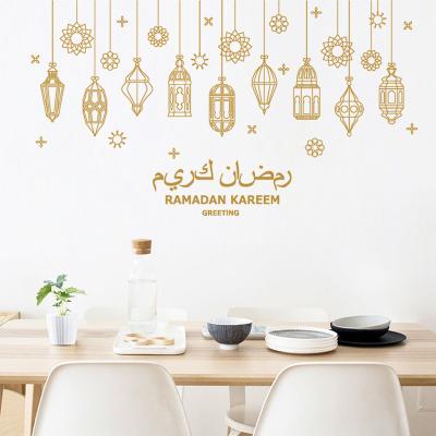 China Reused And Easy To Use Ramadan Kareem Chandelier Eid Mubarak Decoration Wall Sticker For Living Room Bedroom Background Wall Decal for sale