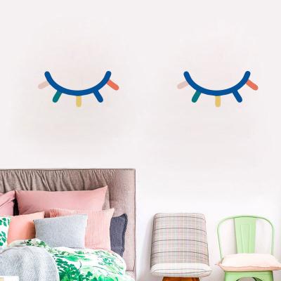 China Recycled And Easy To Use Colorful Removable Waterproof Eyelash Words PVC Wall Stickers For Bedroom Kids Room Decor Wall Decals for sale