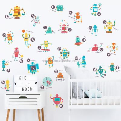 China Recycled And Easy To Use Robot Sticker Boy Bedroom Wallpaper For Living Room Hot Sale Kindergarten Wall Kids Room Wall Stickers Home Decoration for sale