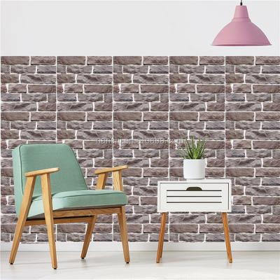 China Easy to Use 3D Recycled Brick Stone Wall Tiles Sticker for Home Decor Faux PVC Home Decor Living Room Bedroom Background TV Brick Sticker Decorative Wallpaper for sale