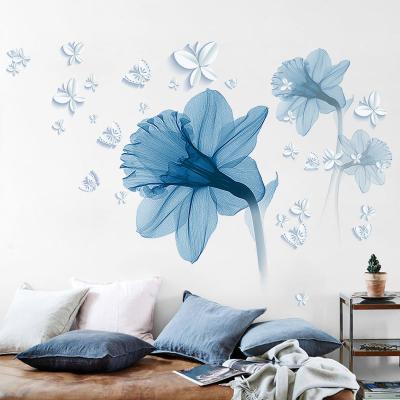 China Modern design decorative warm blue decorative wall glory glory wall sticker landscape murals wallpapers for sale