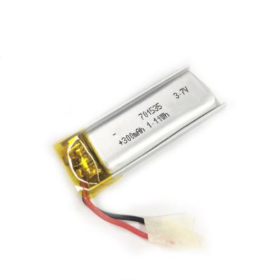 China IEC62133 / KC Approved 3.7V Li Poly Battery 701535 300mAh Lipo for sale