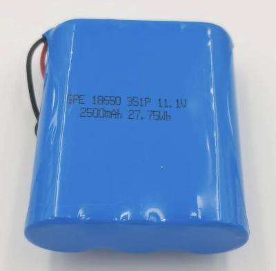 China 18650 het Pak11.1v 2500mAh Batterij van de Lithium Navulbare Batterij voor detector Te koop