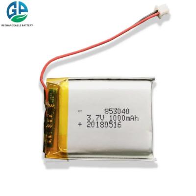 Chine Solvant de pierre de dent d'Ion Lithium 3.7v 1000mah de batterie d'ISO9001 kc 803040 	Batterie rechargeable 3 7v de polymère de lithium à vendre