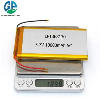 China 1368130 3.7v 10Ah 10000mah Lithium Polymer Battery Cell Rechargeable Te koop